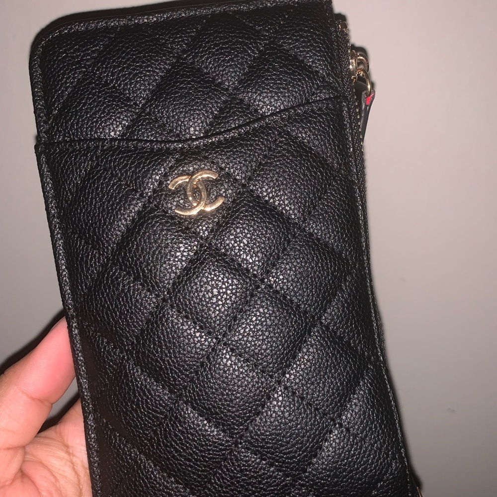 Quilted black Chanel wallet